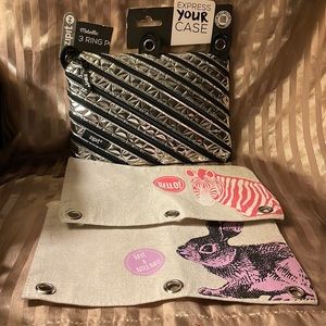 Back to school 3 ring binder case bundle, zipit, hello & have a nice day-NWT